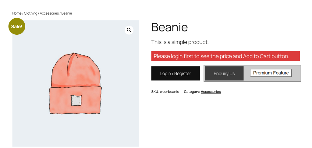 Product details page
