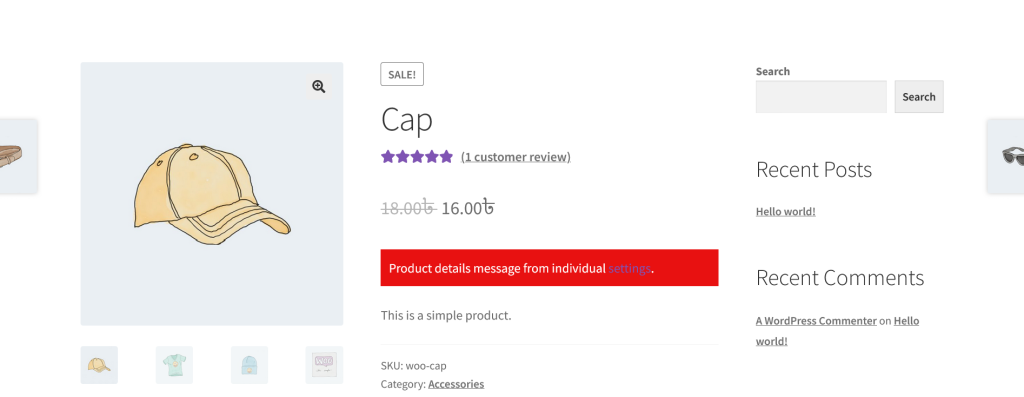 Remove product contents from product details page