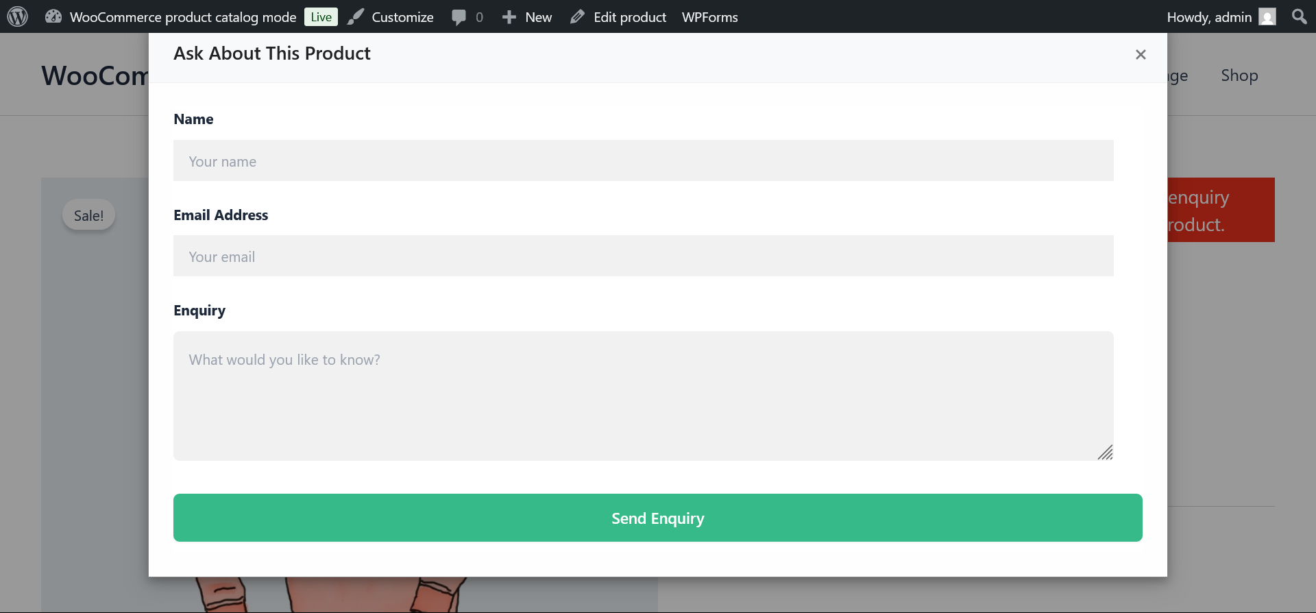 Product Inquiry form