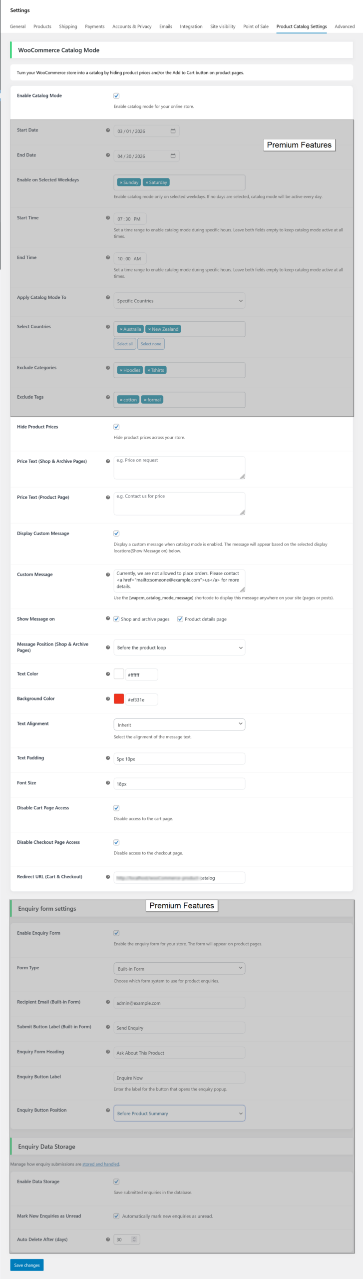 Product Catalog Mode for selected countries